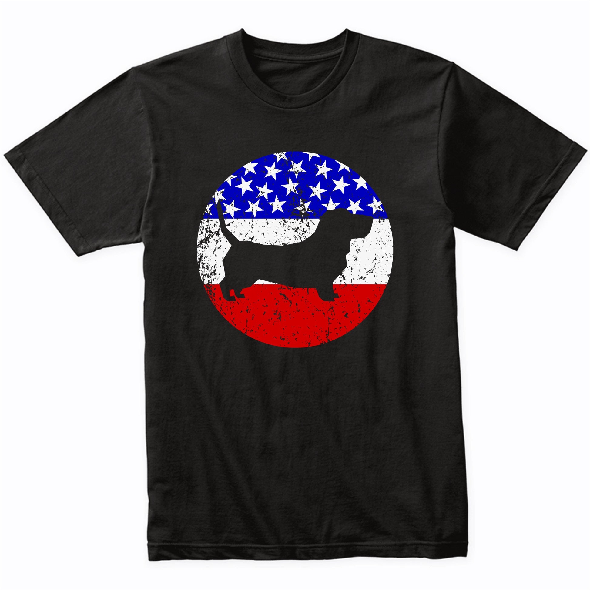 American Flag Basset Hound Shirt - Retro Basset Hound Dog T-Shirt