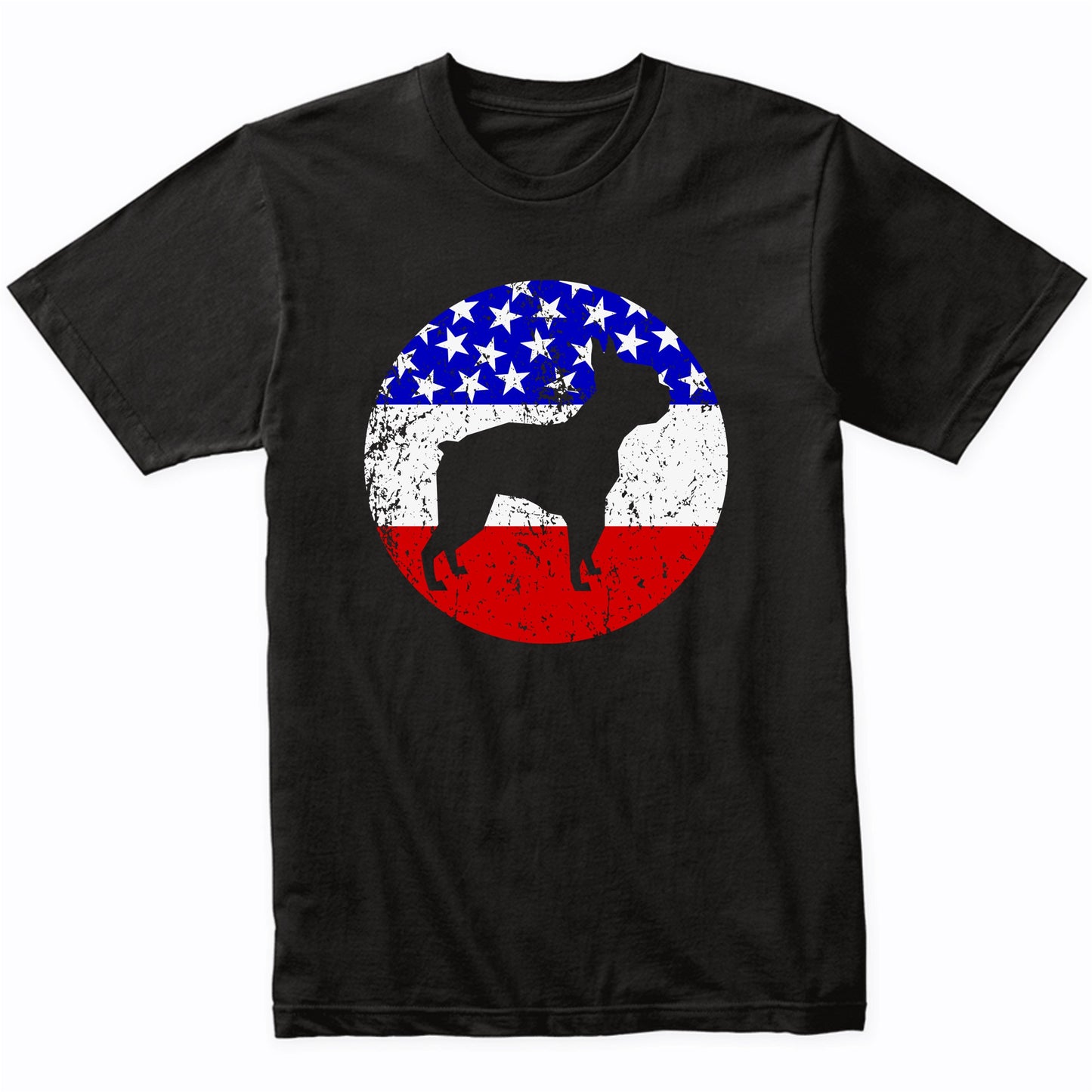 American Flag Boston Terrier Shirt - Retro Boston Terrier Dog T-Shirt