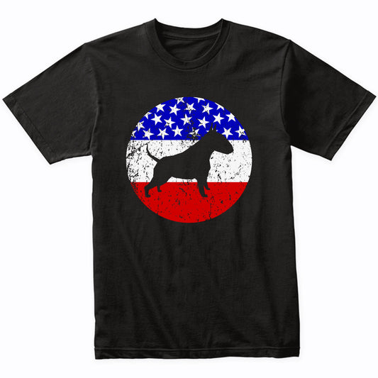 American Flag Bull Terrier Shirt - Retro Bull Terrier Dog T-Shirt