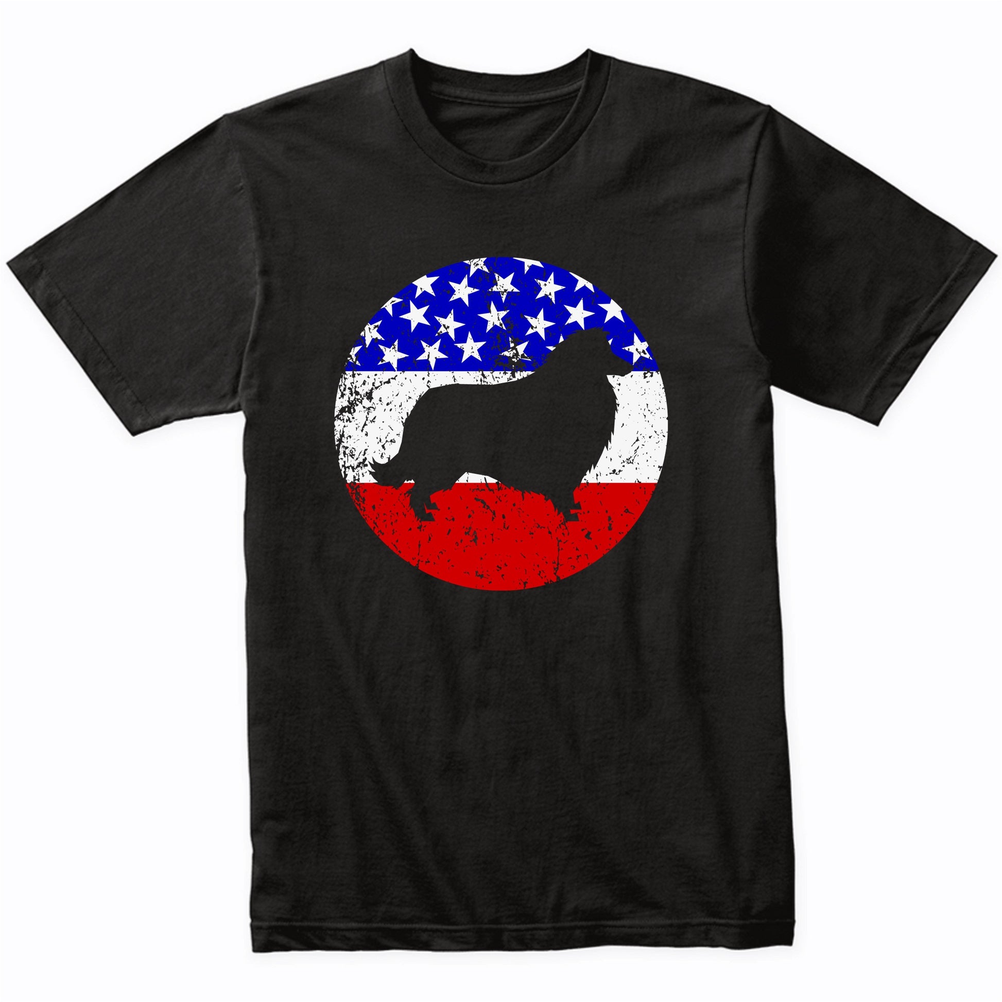 American Flag Collie Shirt - Retro Collie Dog T-Shirt