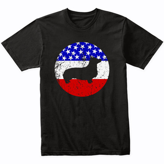 American Flag Pembroke Welsh Corgi Shirt - Retro Corgi Dog T-Shirt