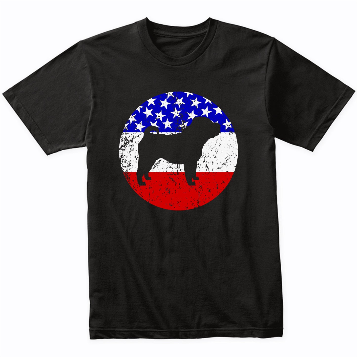 American Flag Shar Pei Shirt - Retro Shar Pei Dog T-Shirt