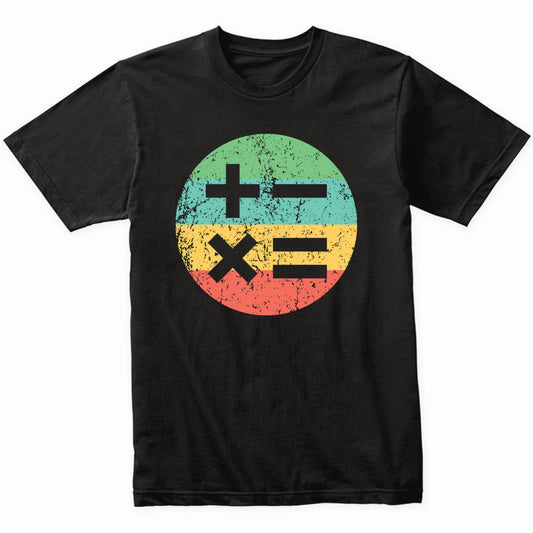 Math Teacher Shirt - Vintage Retro Math Symbols T-Shirt