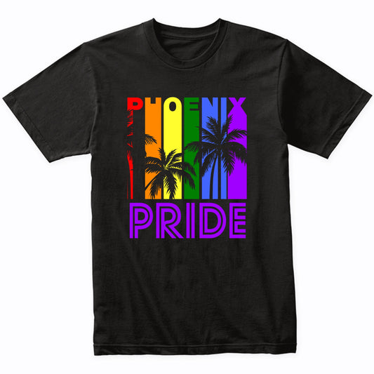 Phoenix Pride Gay Pride LGBTQ Rainbow Palm Trees T-Shirt