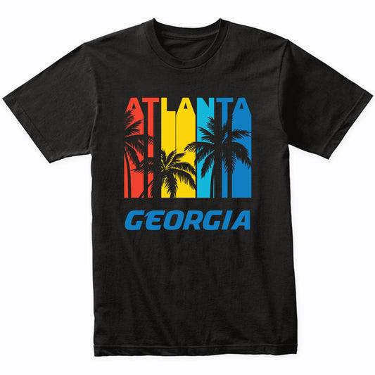 Retro Atlanta Georgia Palm Trees Vacation T-Shirt