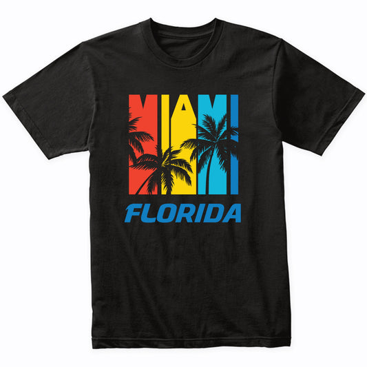 Retro Miami Florida Palm Trees Vacation T-Shirt