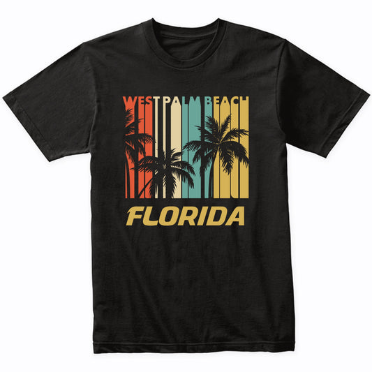 Retro West Palm Beach Florida Palm Trees Vacation T-Shirt