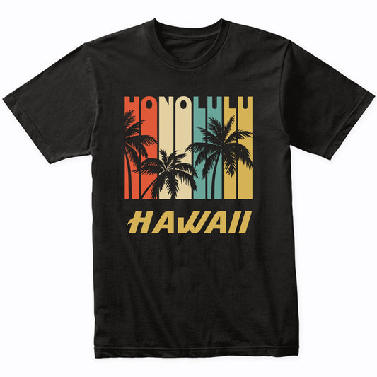 Retro Honolulu Hawaii Palm Trees Vacation T-Shirt