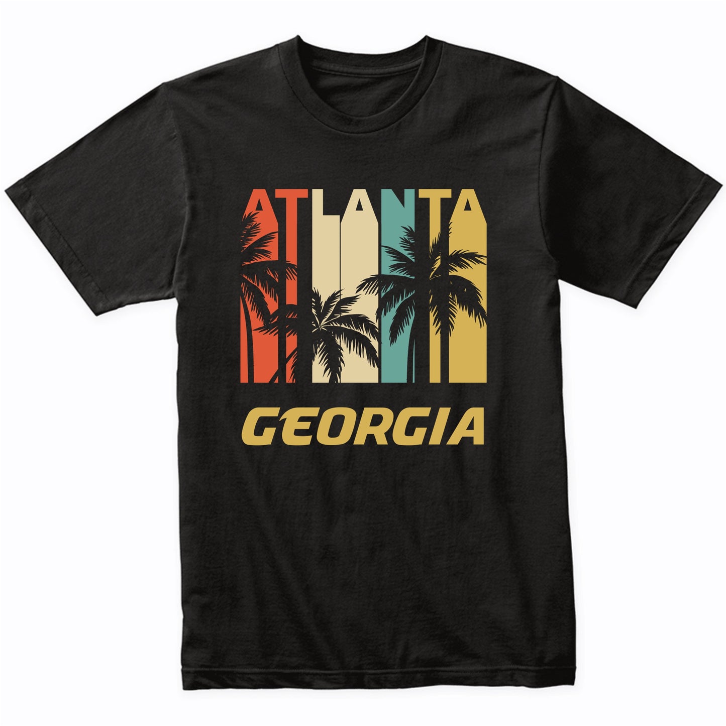 Retro Atlanta Georgia Palm Trees Vacation T-Shirt