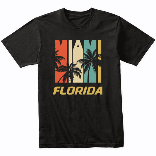 Retro Miami Florida Palm Trees Vacation T-Shirt