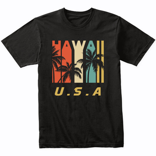 Retro Hawaii Palm Trees Vacation T-Shirt