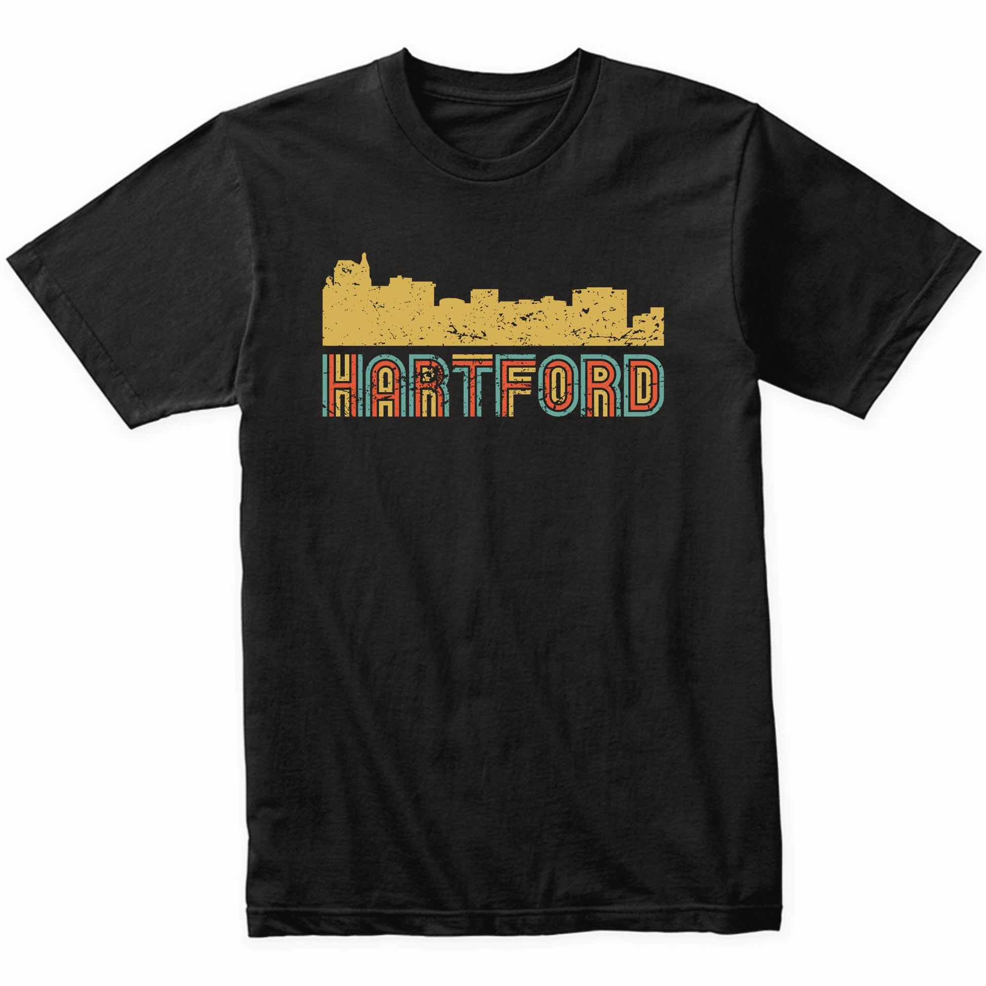 Retro Hartford Connecticut Skyline T-Shirt