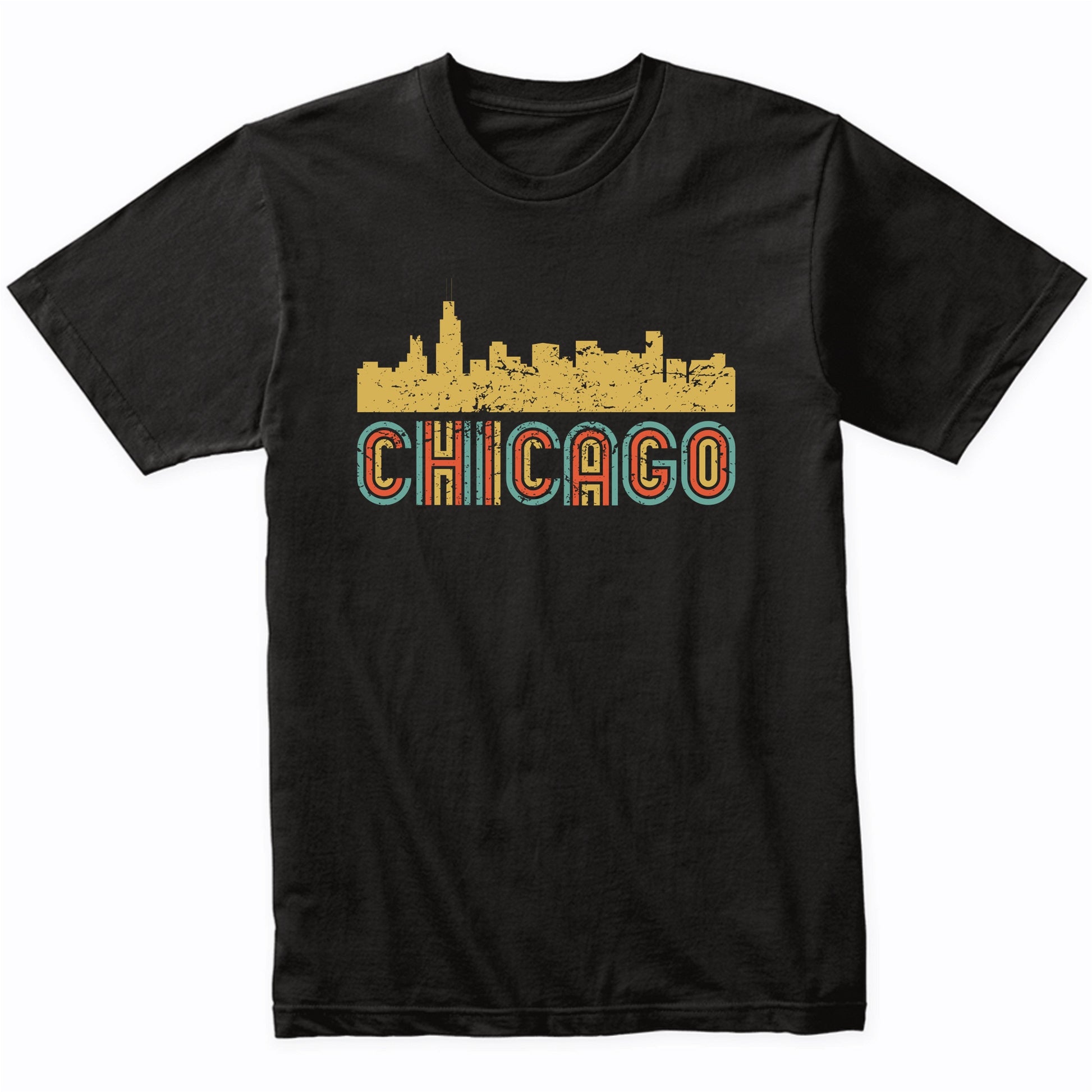 Retro Chicago Illinois Skyline T-Shirt