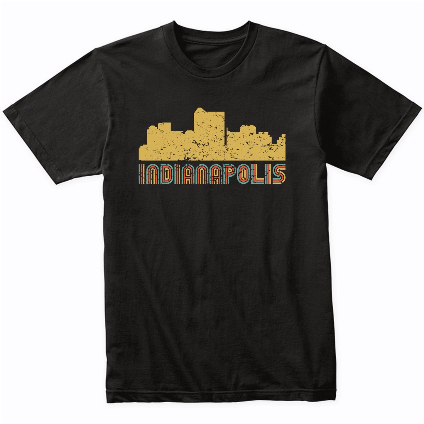 Retro Indianapolis Indiana Skyline T-Shirt