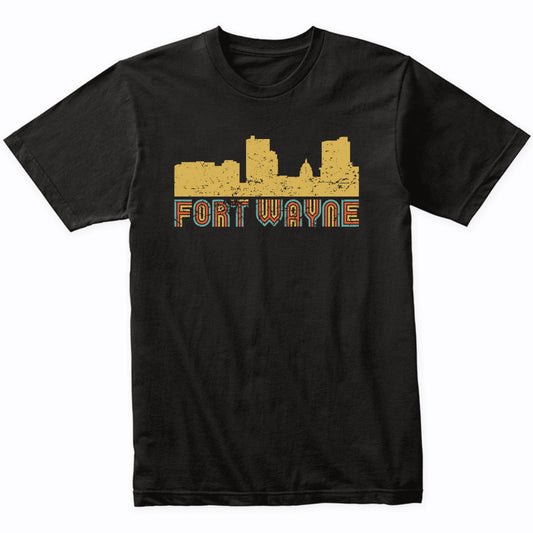 Retro Fort Wayne Indiana Skyline T-Shirt