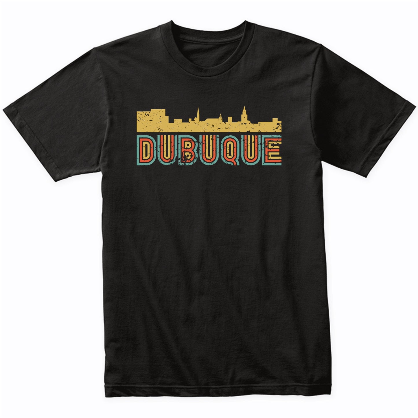 Retro Dubuque Iowa Skyline T-Shirt