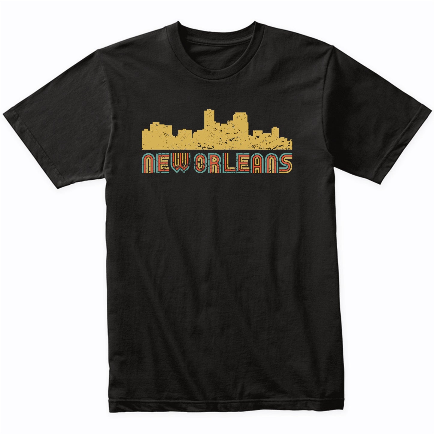 Retro New Orleans Louisiana Skyline T-Shirt
