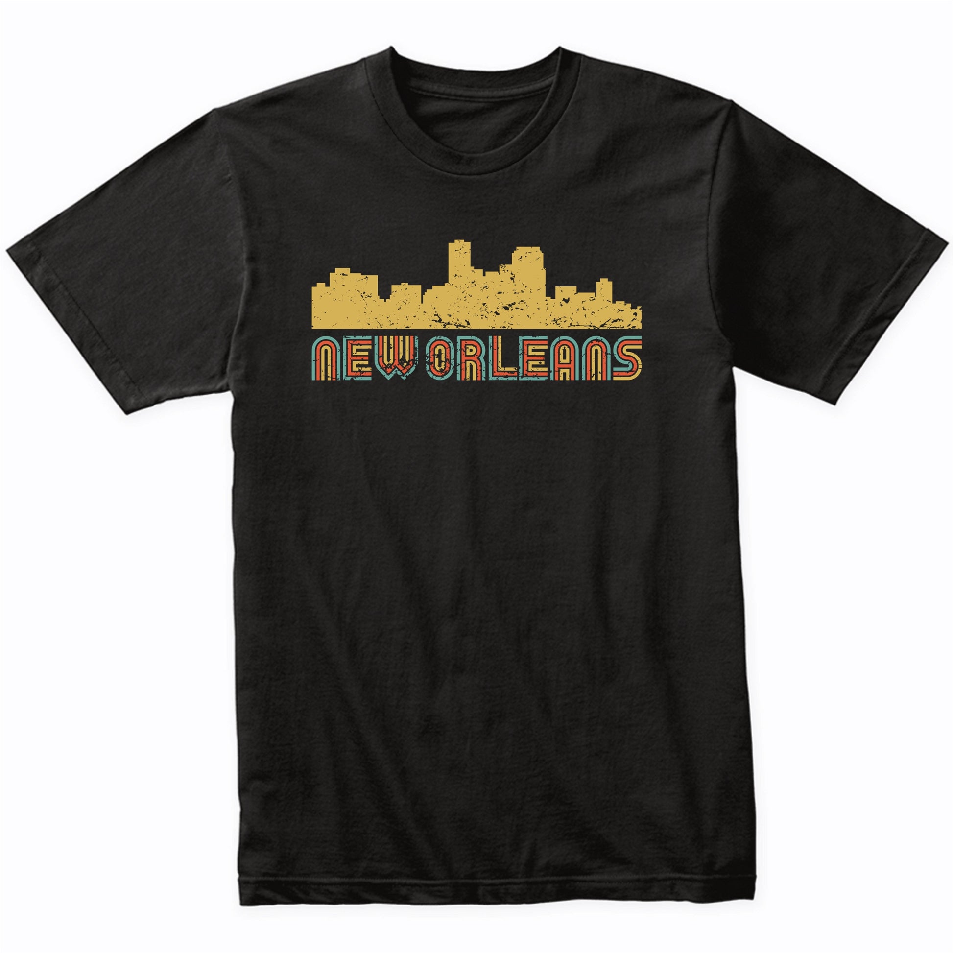 Retro New Orleans Louisiana Skyline T-Shirt