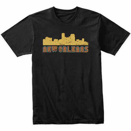 Retro New Orleans Louisiana Skyline T-Shirt