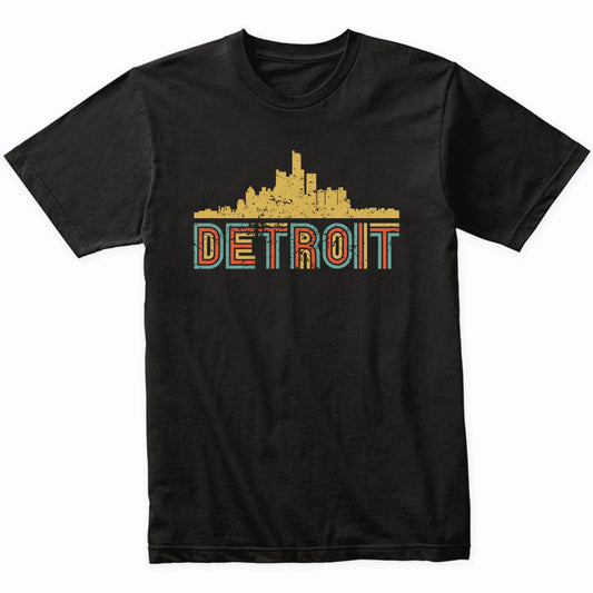 Retro Detroit Michigan Skyline T-Shirt