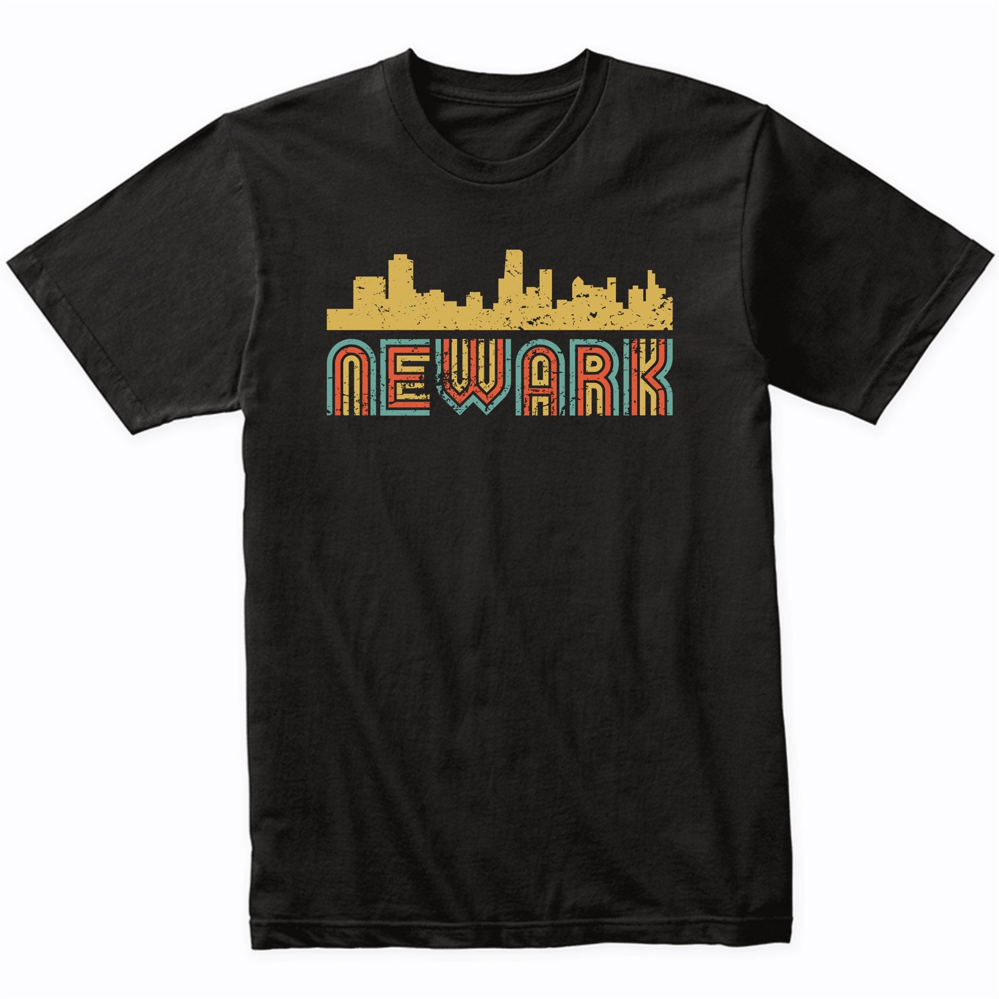 Retro Newark New Jersey Skyline T-Shirt