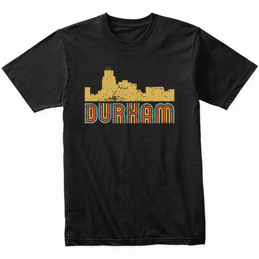 Retro Durham North Carolina Skyline T-Shirt