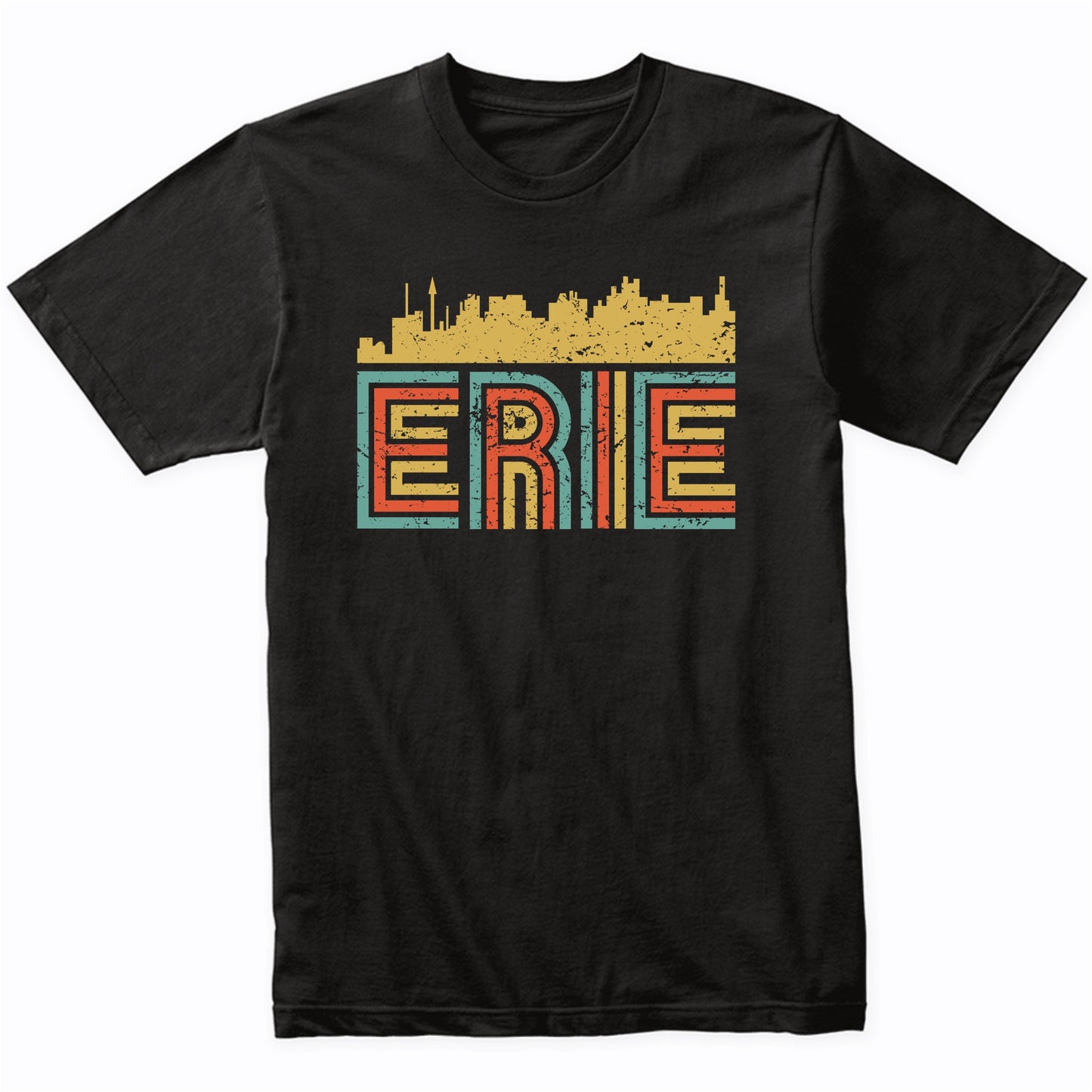 Retro Erie Pennsylvania Skyline T-Shirt