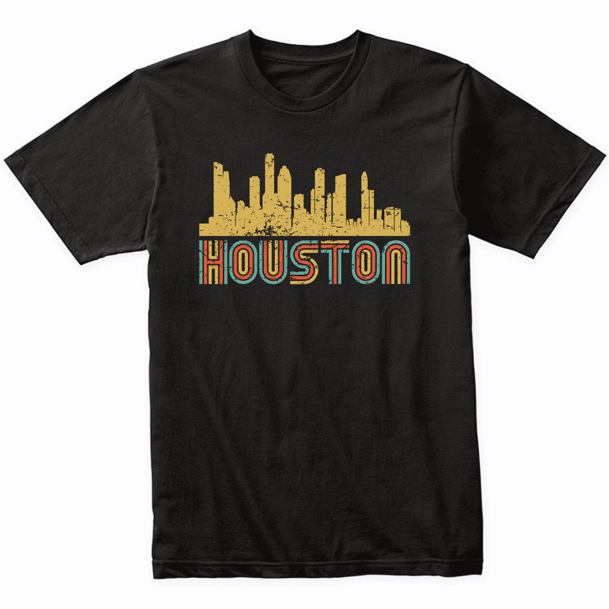 Retro Houston Texas Skyline T-Shirt