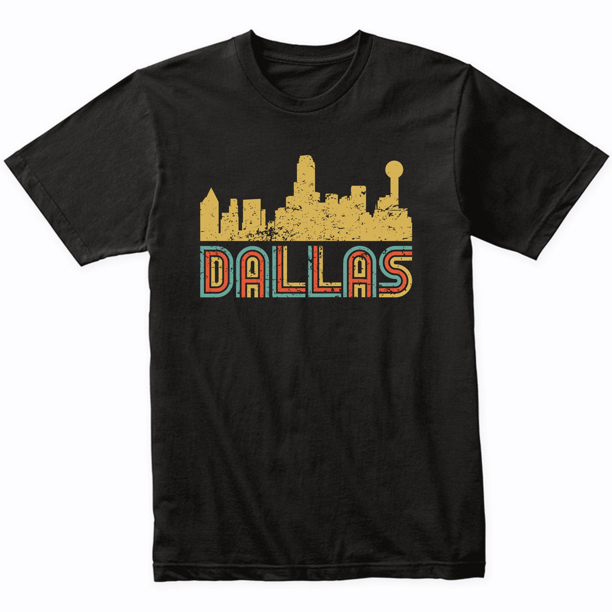 Retro Dallas Texas Skyline T-Shirt