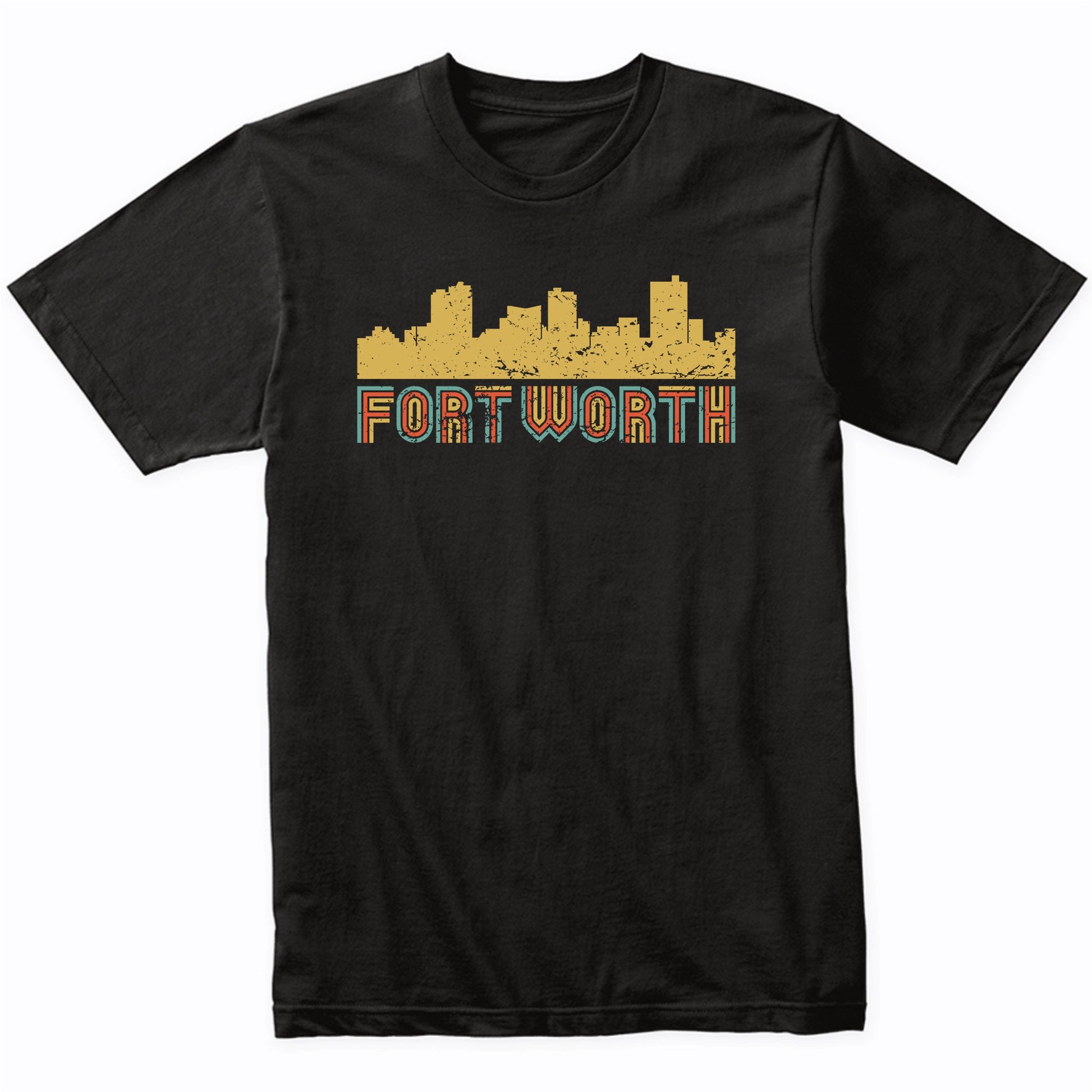 Retro Fort Worth Texas Skyline T-Shirt