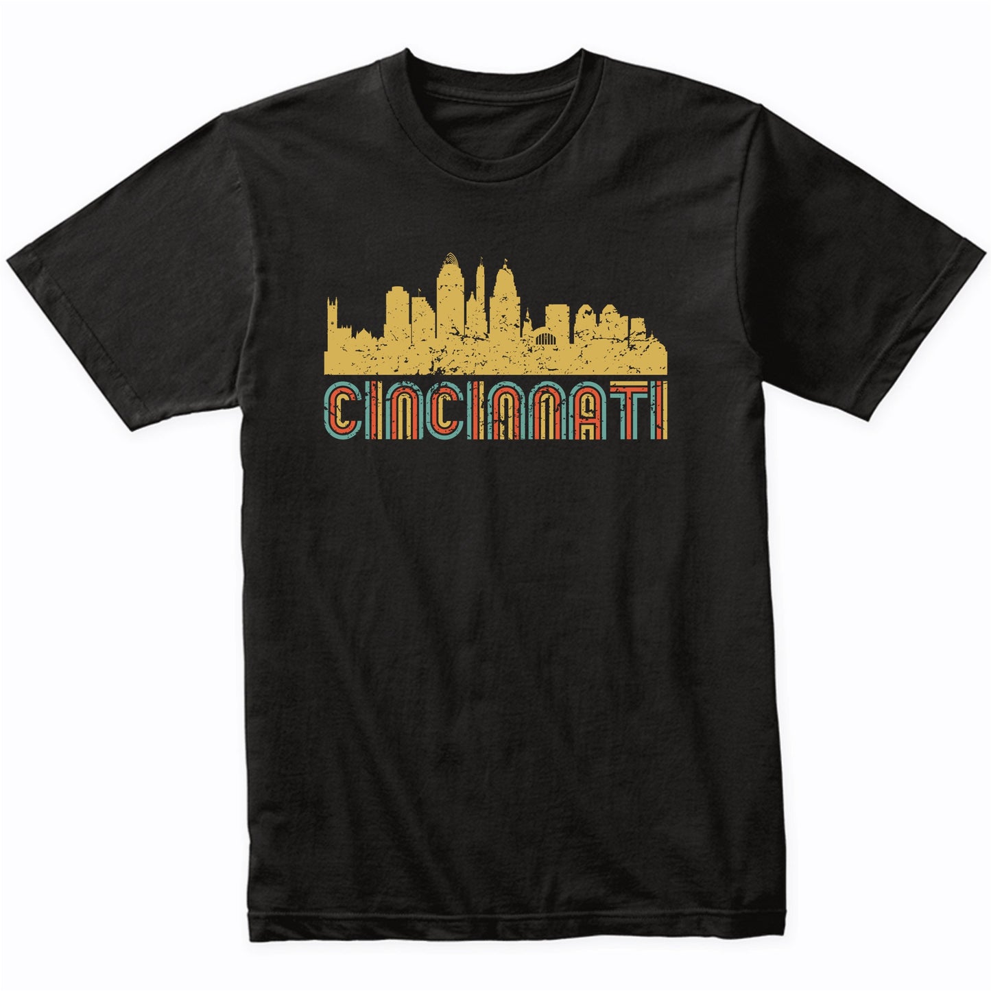 Retro Cincinnati Ohio Skyline T-Shirt