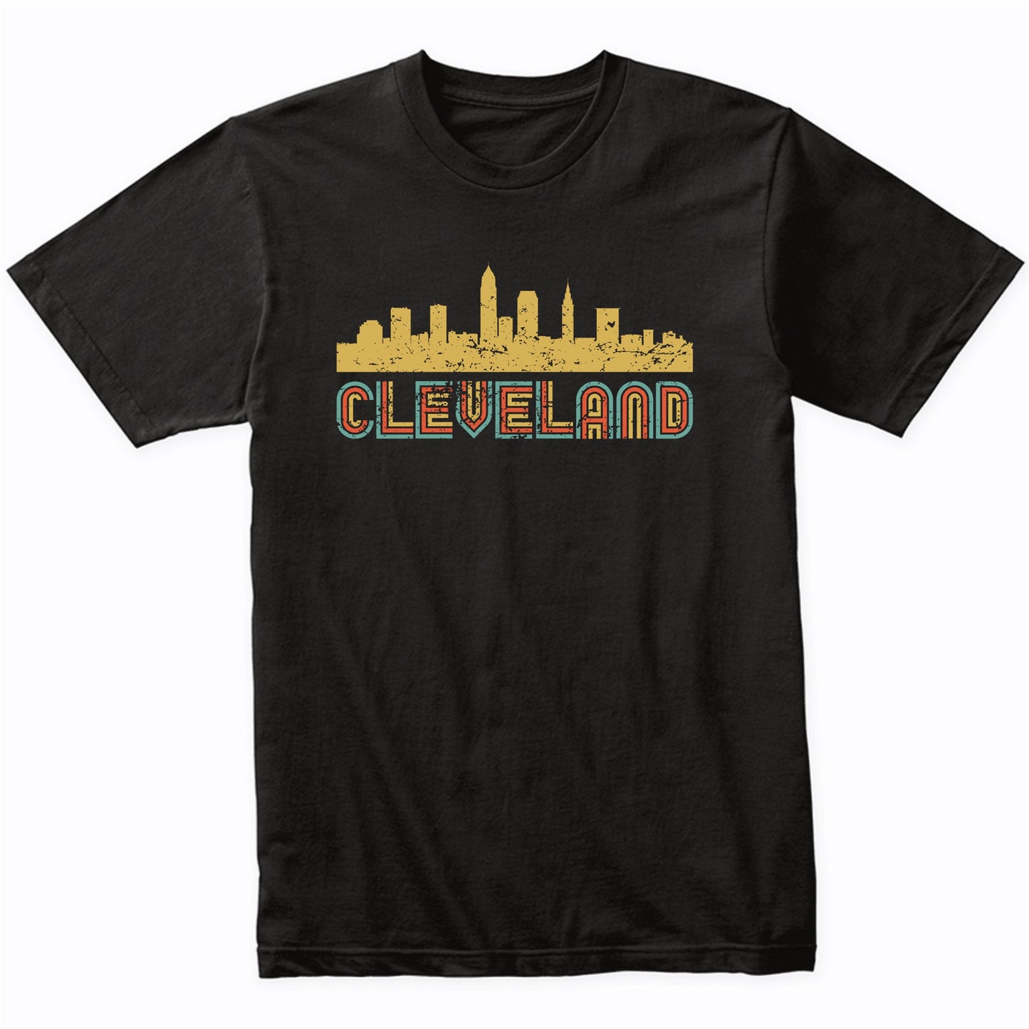 Retro Cleveland Ohio Skyline T-Shirt