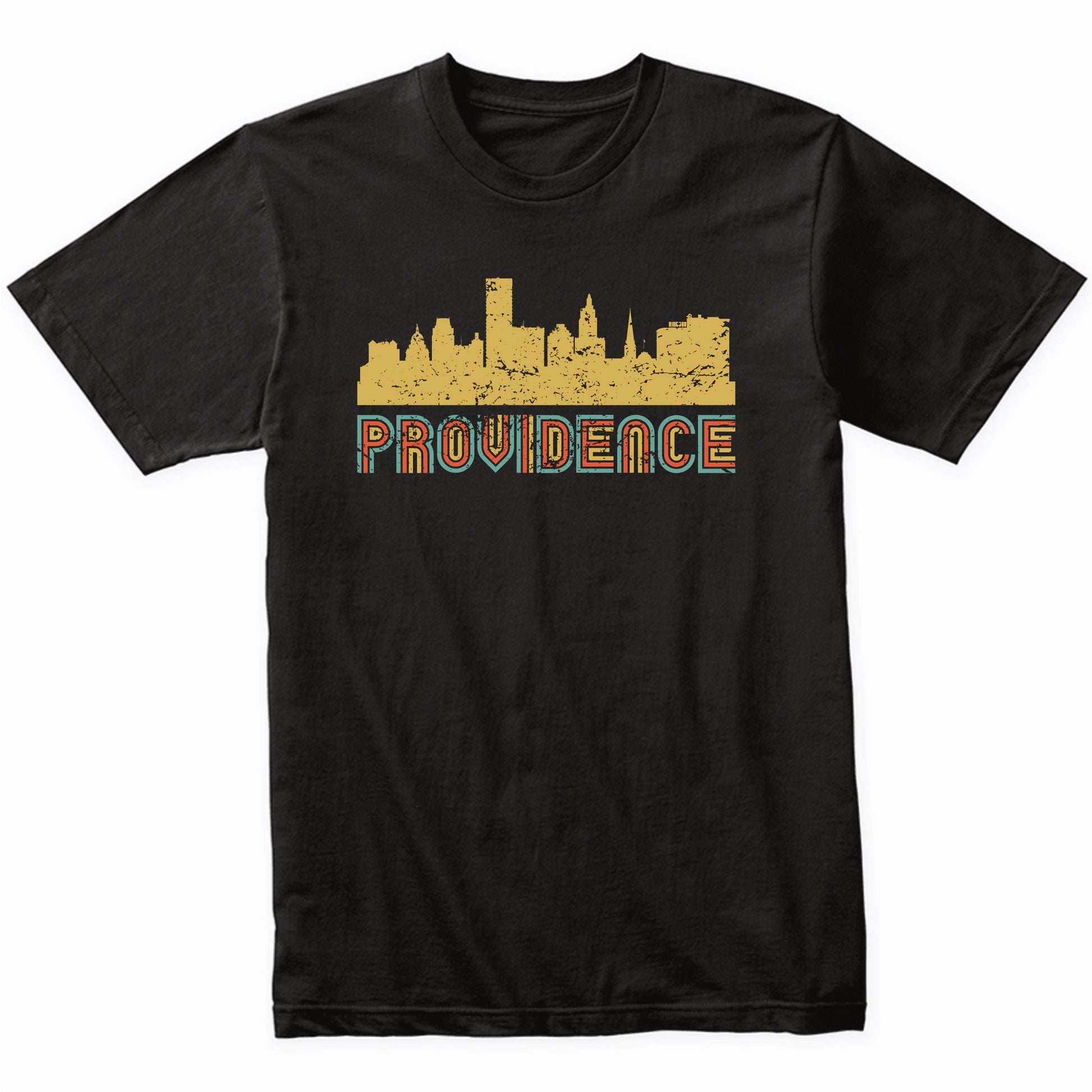 Retro Providence Rhode Island Skyline T-Shirt