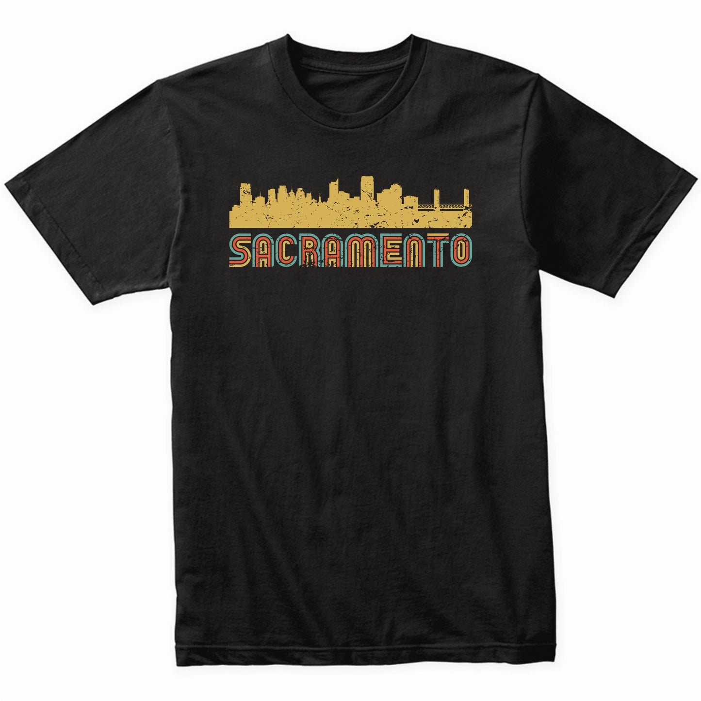 Retro Sacramento California Skyline T-Shirt