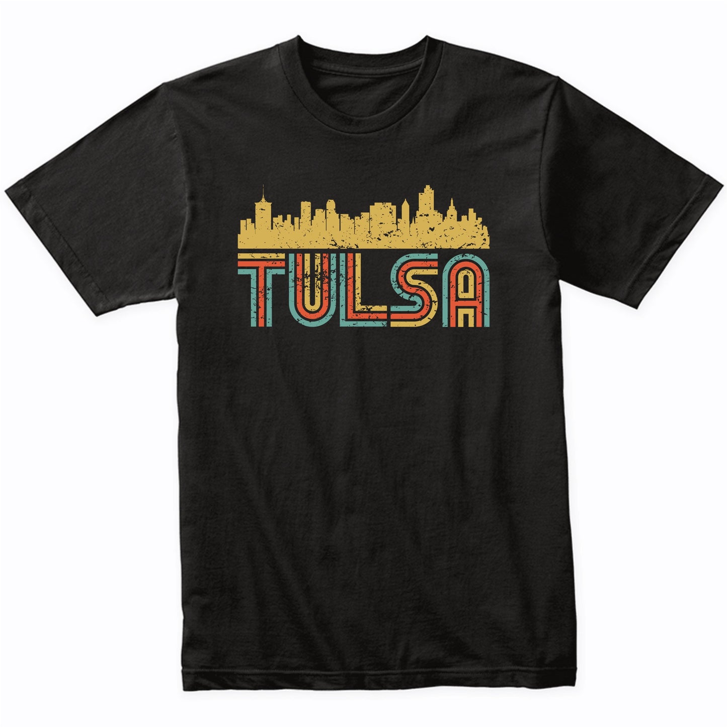 Retro Tulsa Oklahoma Skyline T-Shirt