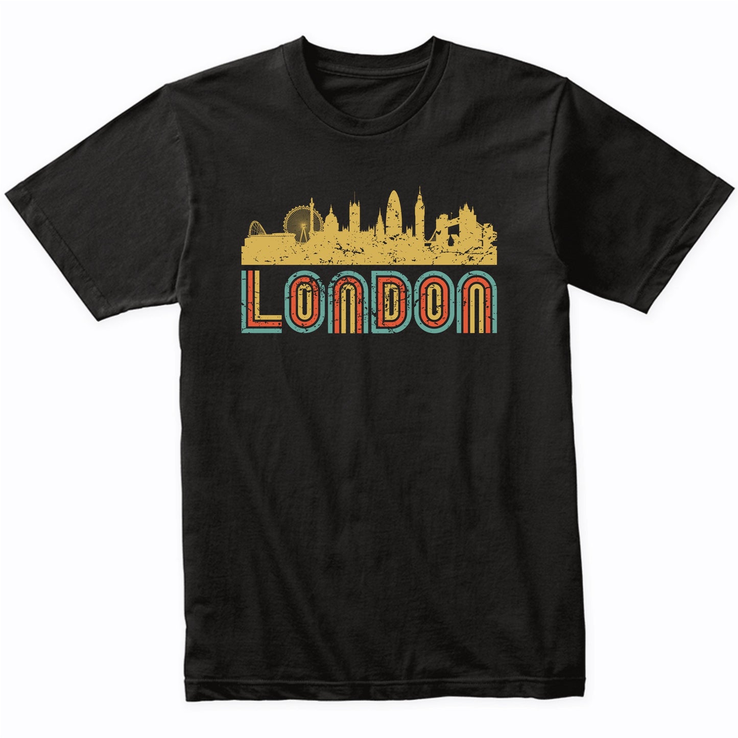 Retro London England Skyline T-Shirt