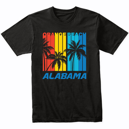 Retro Orange Beach Alabama Palm Trees Vacation T-Shirt