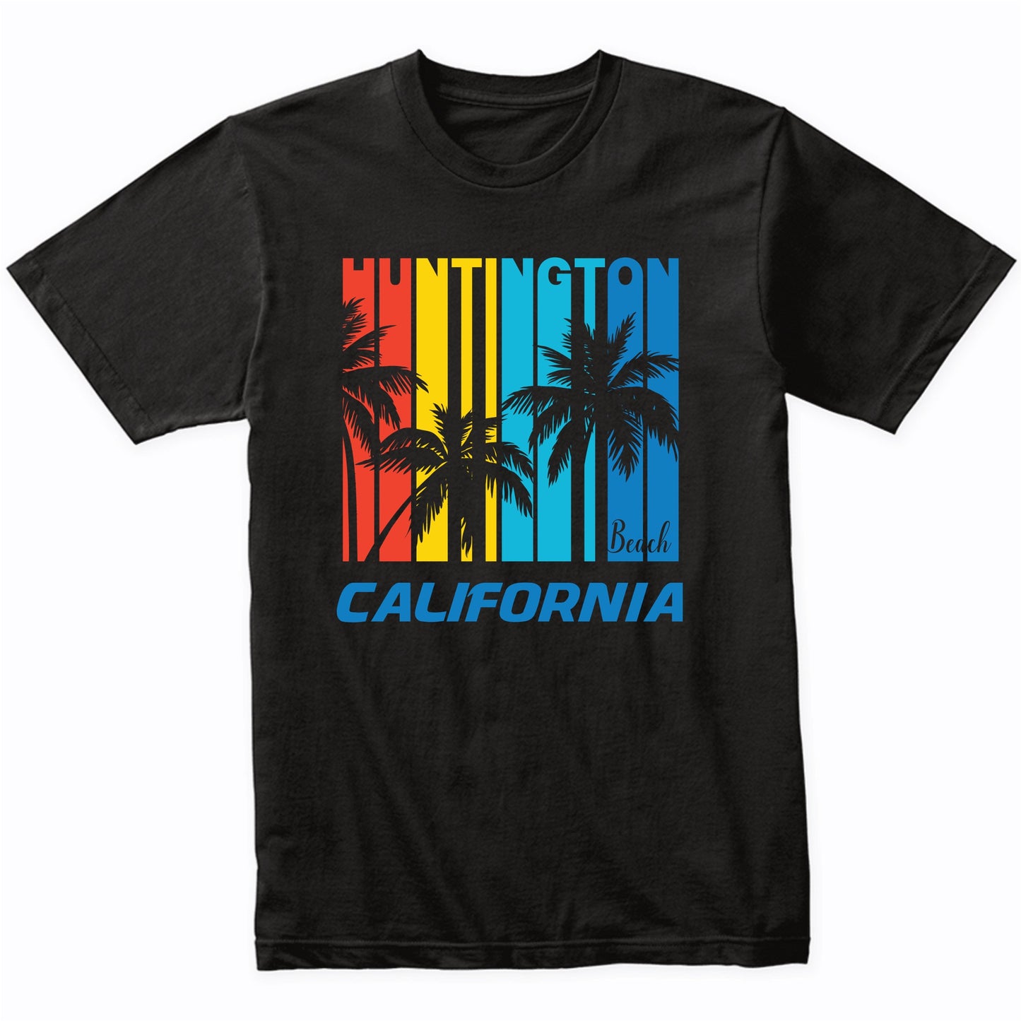 Retro Huntington Beach California Palm Trees Vacation T-Shirt