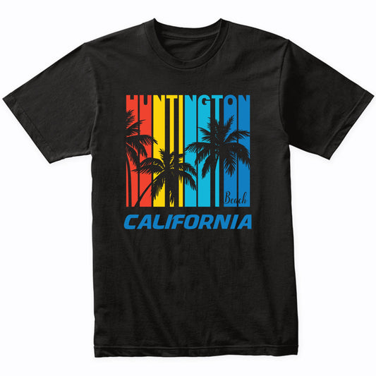 Retro Huntington Beach California Palm Trees Vacation T-Shirt