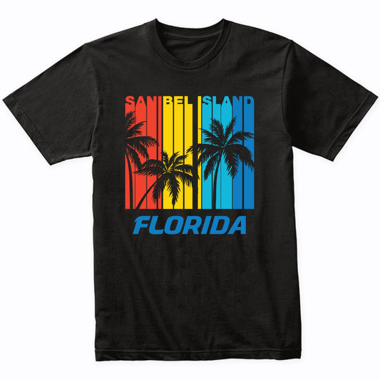 Retro Sanibel Island Florida Palm Trees Vacation T-Shirt