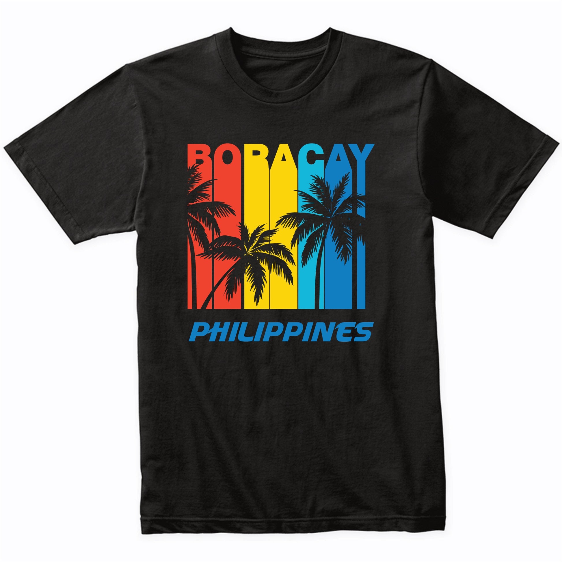 Retro Boracay Philippines Palm Trees Vacation T-Shirt