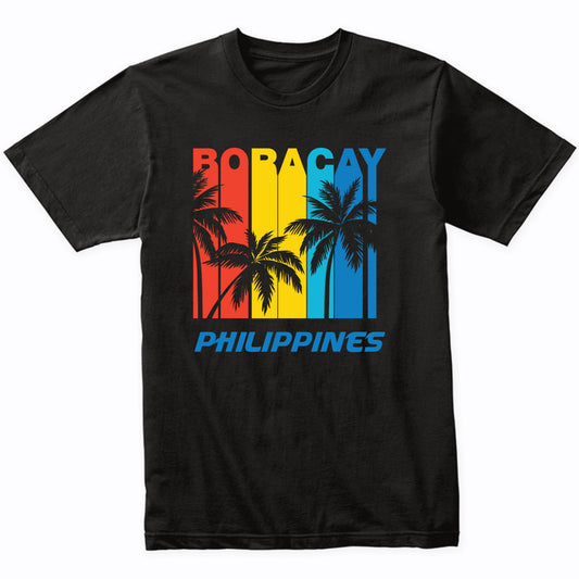 Retro Boracay Philippines Palm Trees Vacation T-Shirt