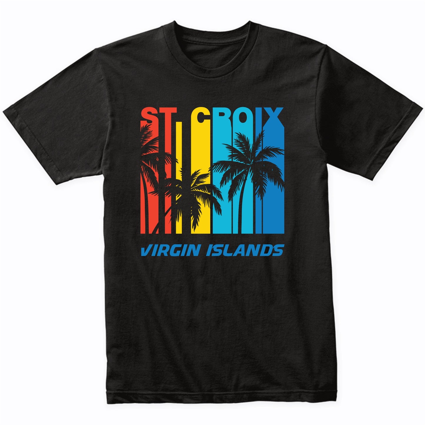 Retro St. Croix Virgin Islands Palm Trees Vacation T-Shirt