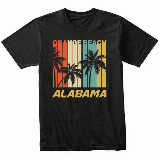 Retro Orange Beach Alabama Palm Trees Vacation T-Shirt