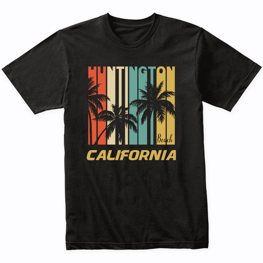 Retro Huntington Beach California Palm Trees Vacation T-Shirt