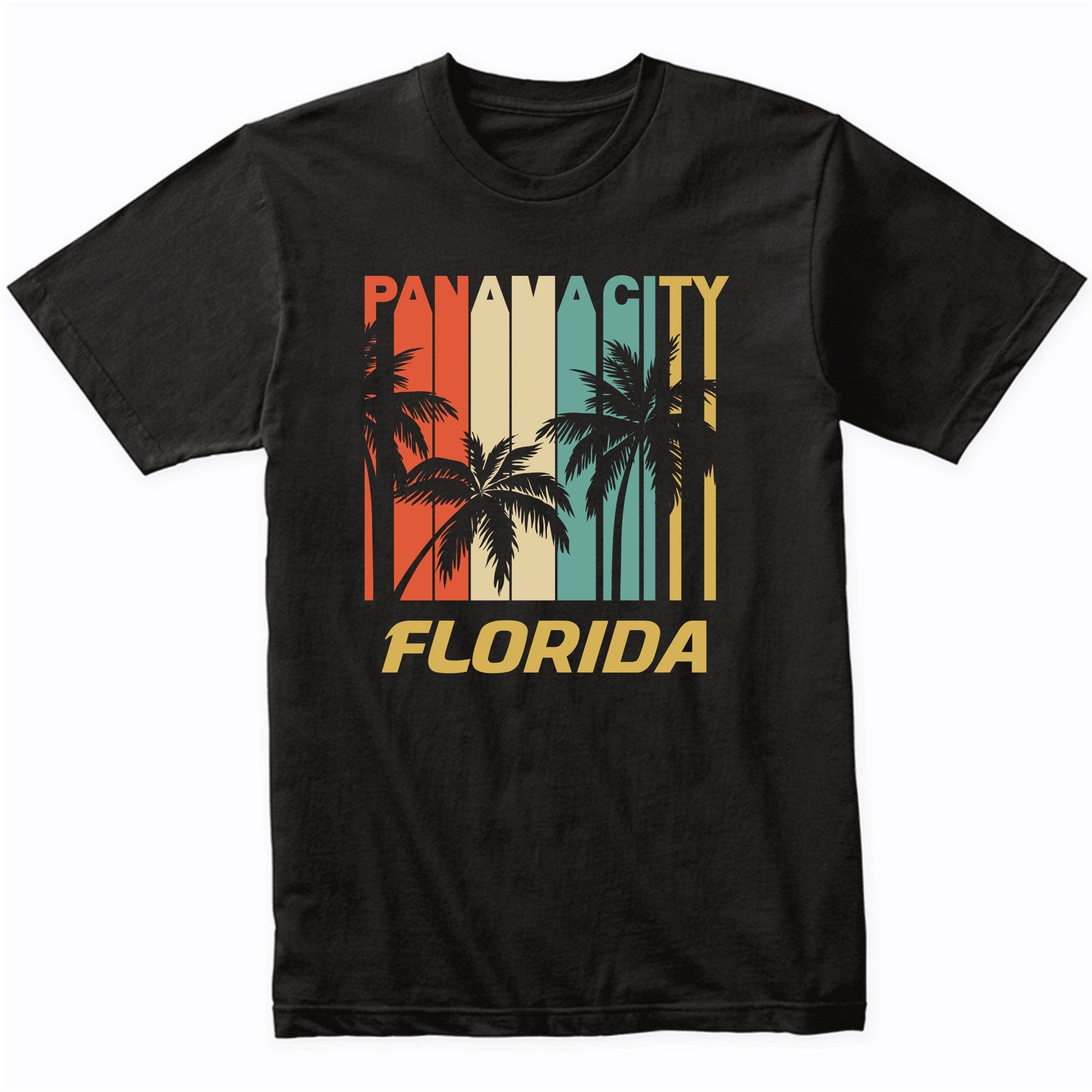 Retro Panama City Florida Palm Trees Vacation T-Shirt