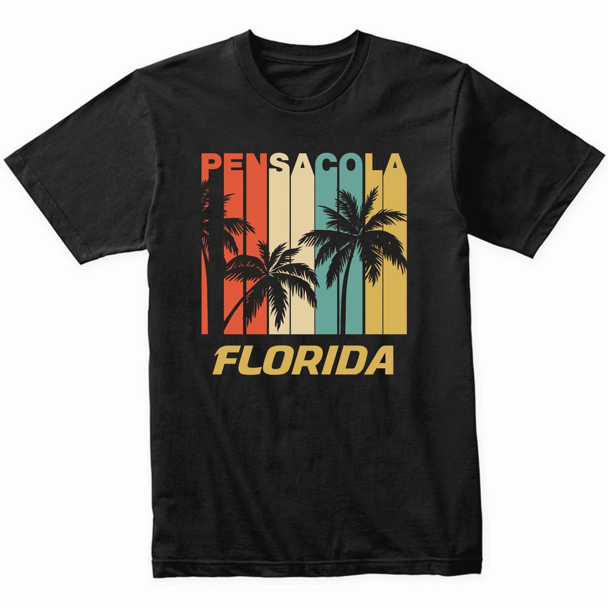 Retro Pensacola Florida Palm Trees Vacation T-Shirt