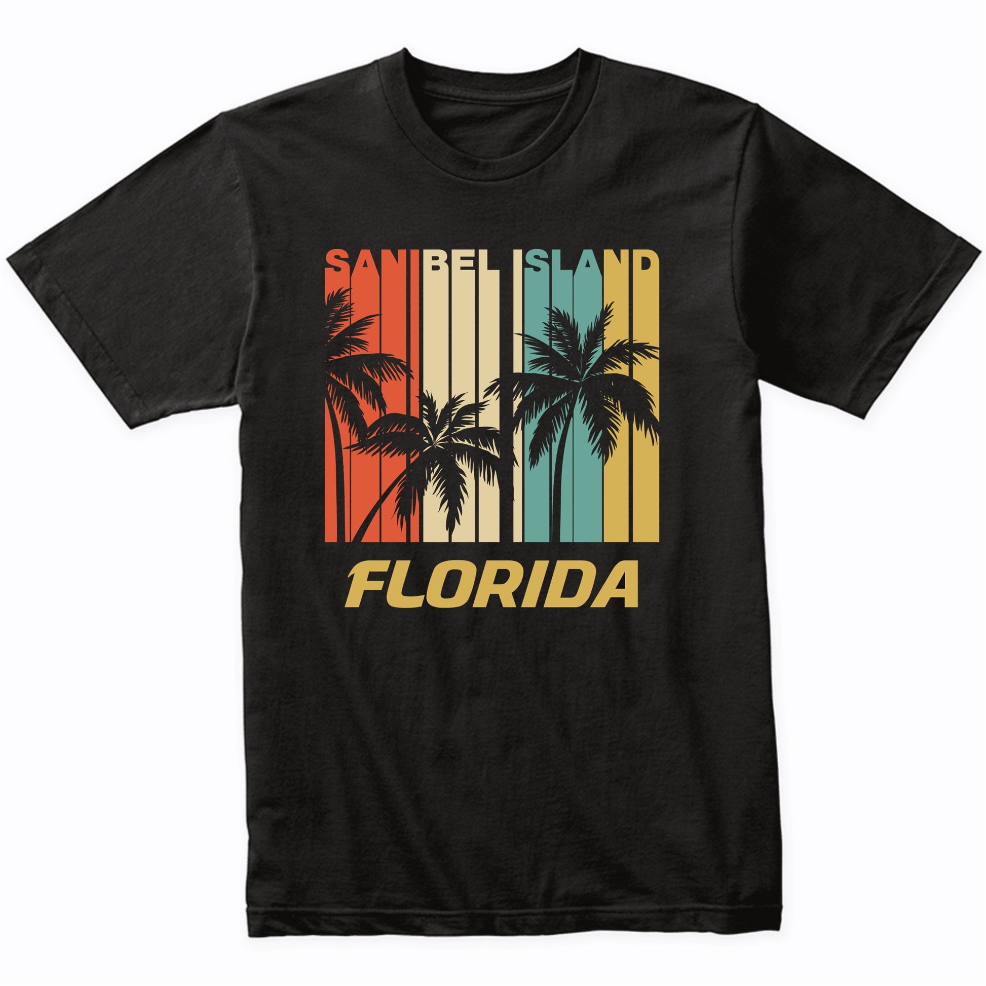Retro Sanibel Island Florida Palm Trees Vacation T-Shirt