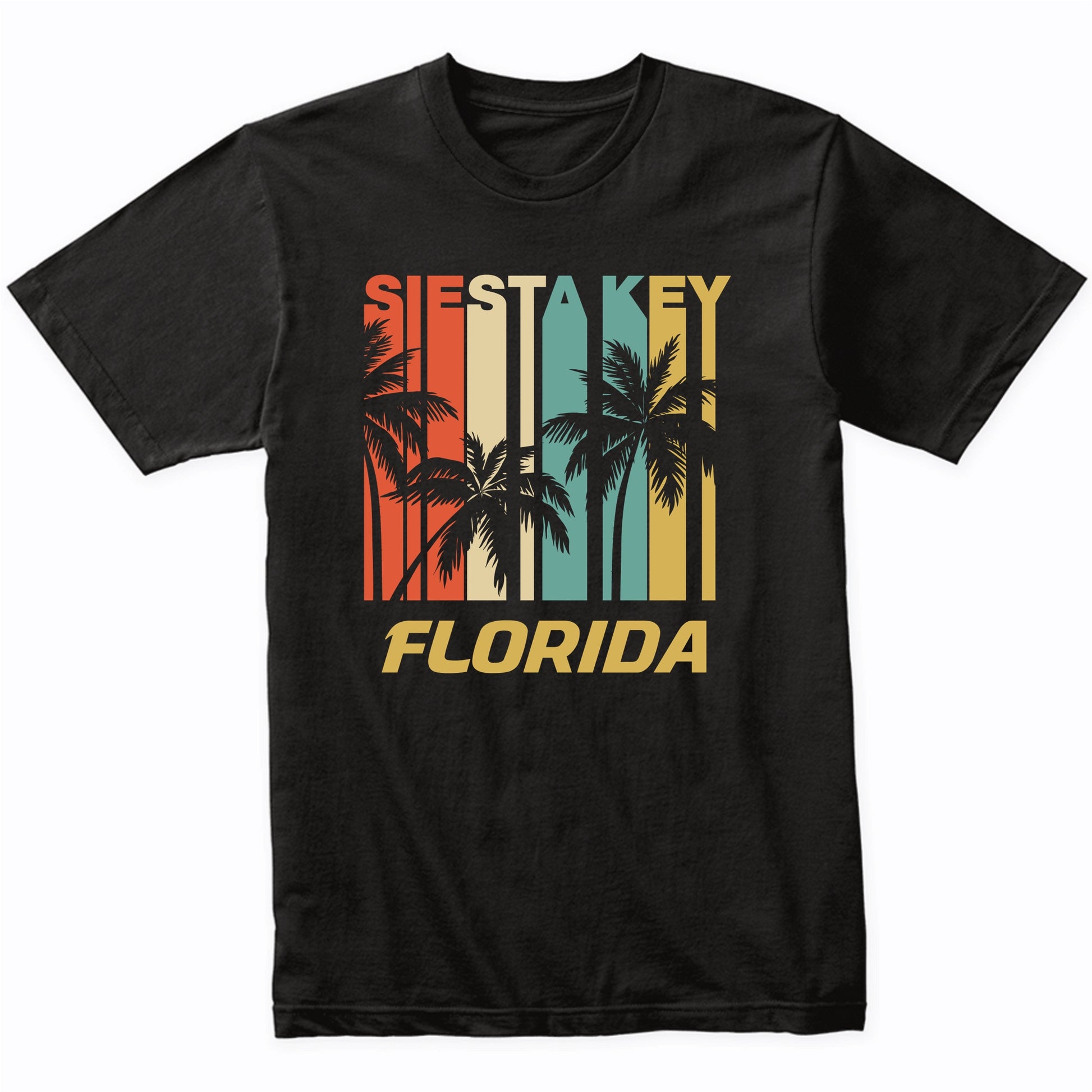 Retro Siesta Key Florida Palm Trees Vacation T-Shirt