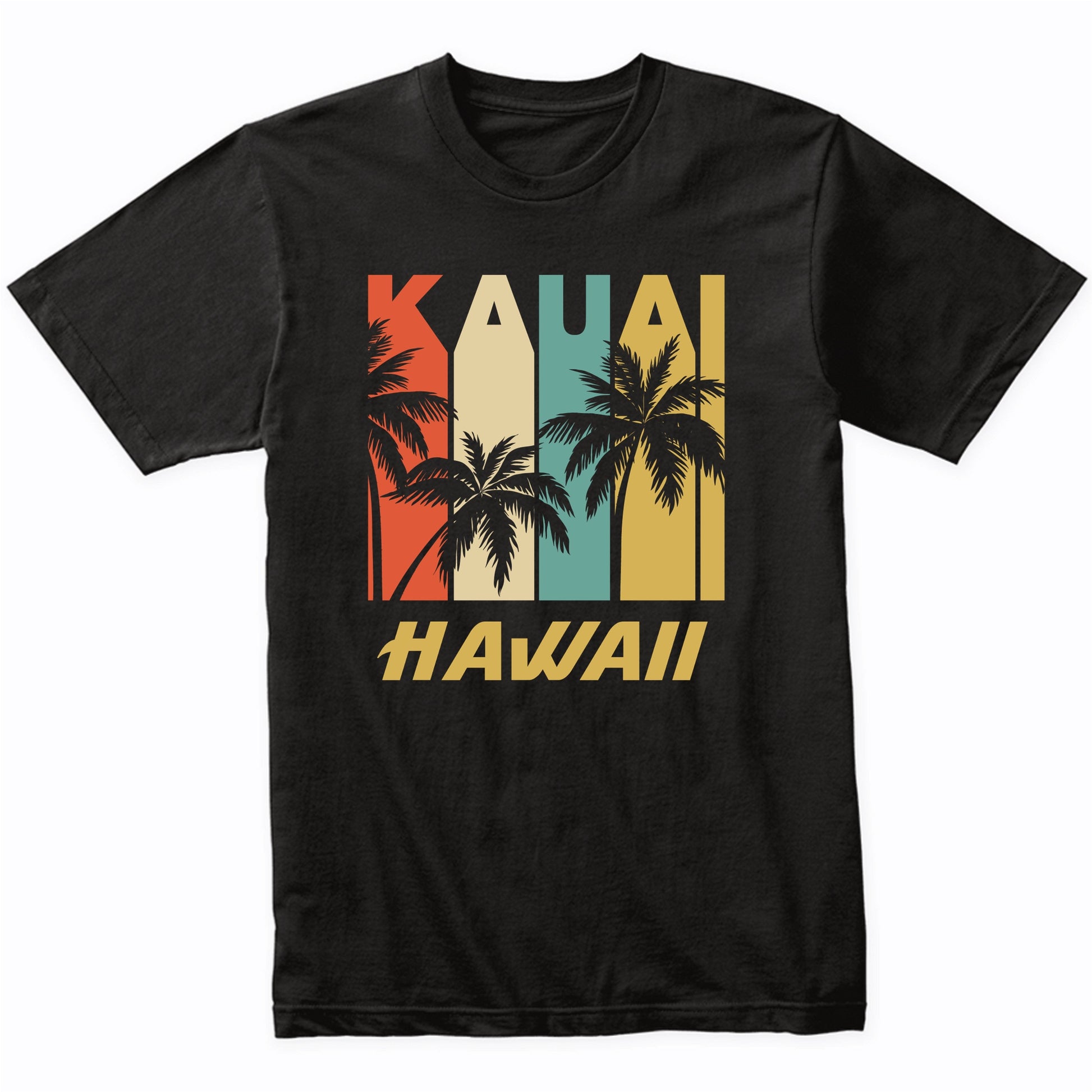Retro Kauai Hawaii Palm Trees Vacation T-Shirt